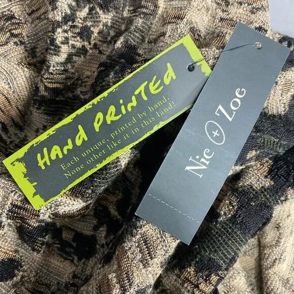 NIC+ZOE Sweater XL Animal Print Brown Cardigan Tunic V-Neck Lightweight - Picture 11 of 11